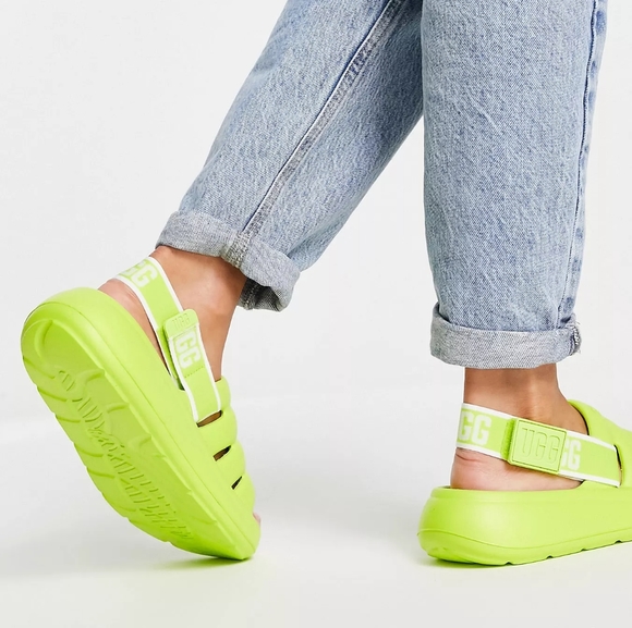 NWT UGG Key Lime Neon Sport Yeah Slide Sandals 7 - Picture 3 of 4